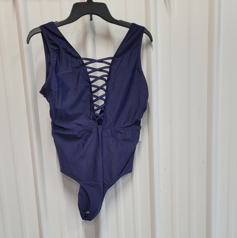 Nwt Nicole Miller Studio Criss-cross One Peice Size 8